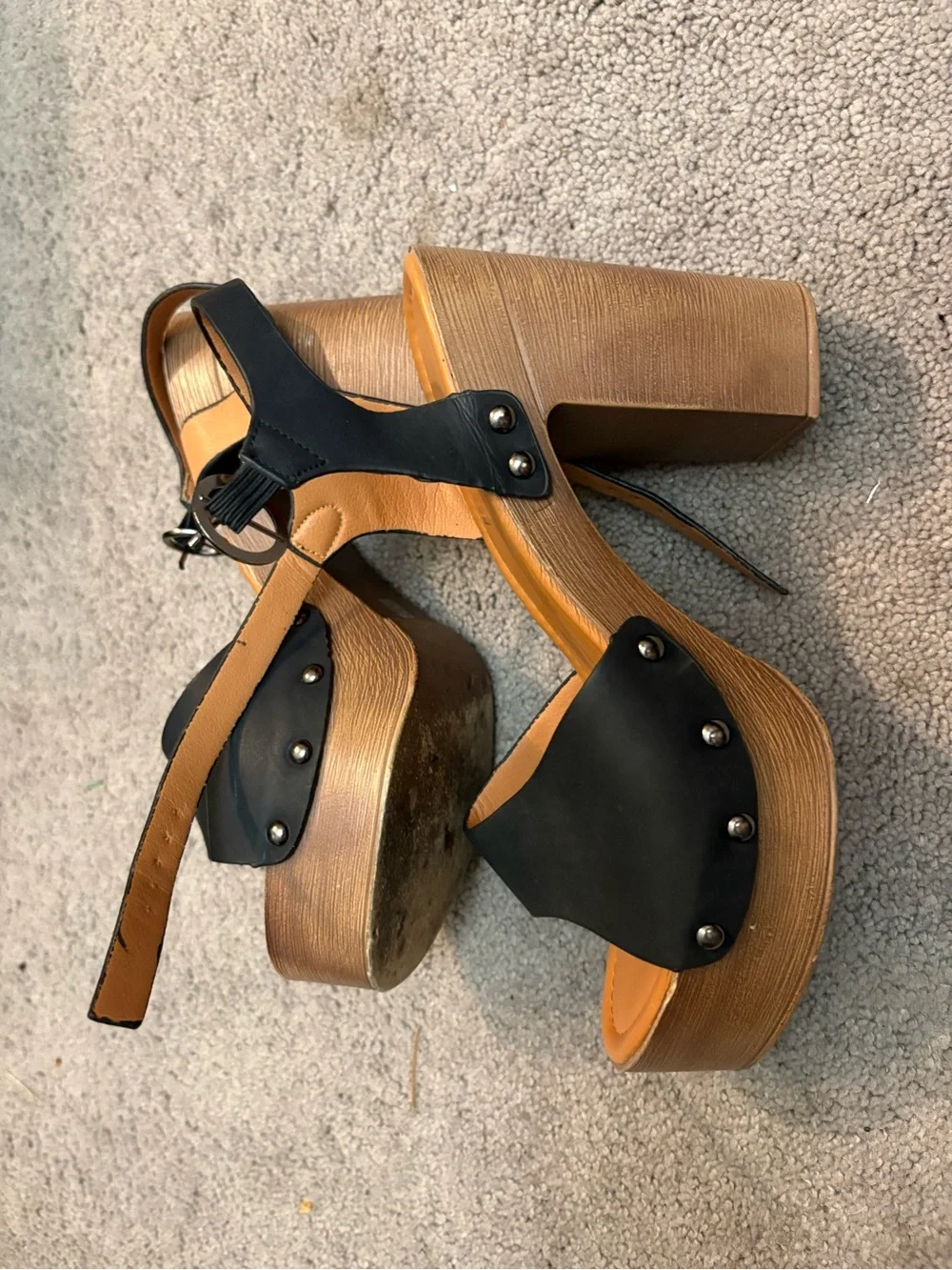 Women’s Black Slingback Block Heel Sandals